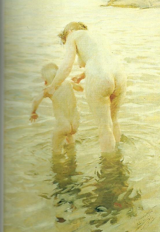 Anders Zorn mor och barn oil painting picture